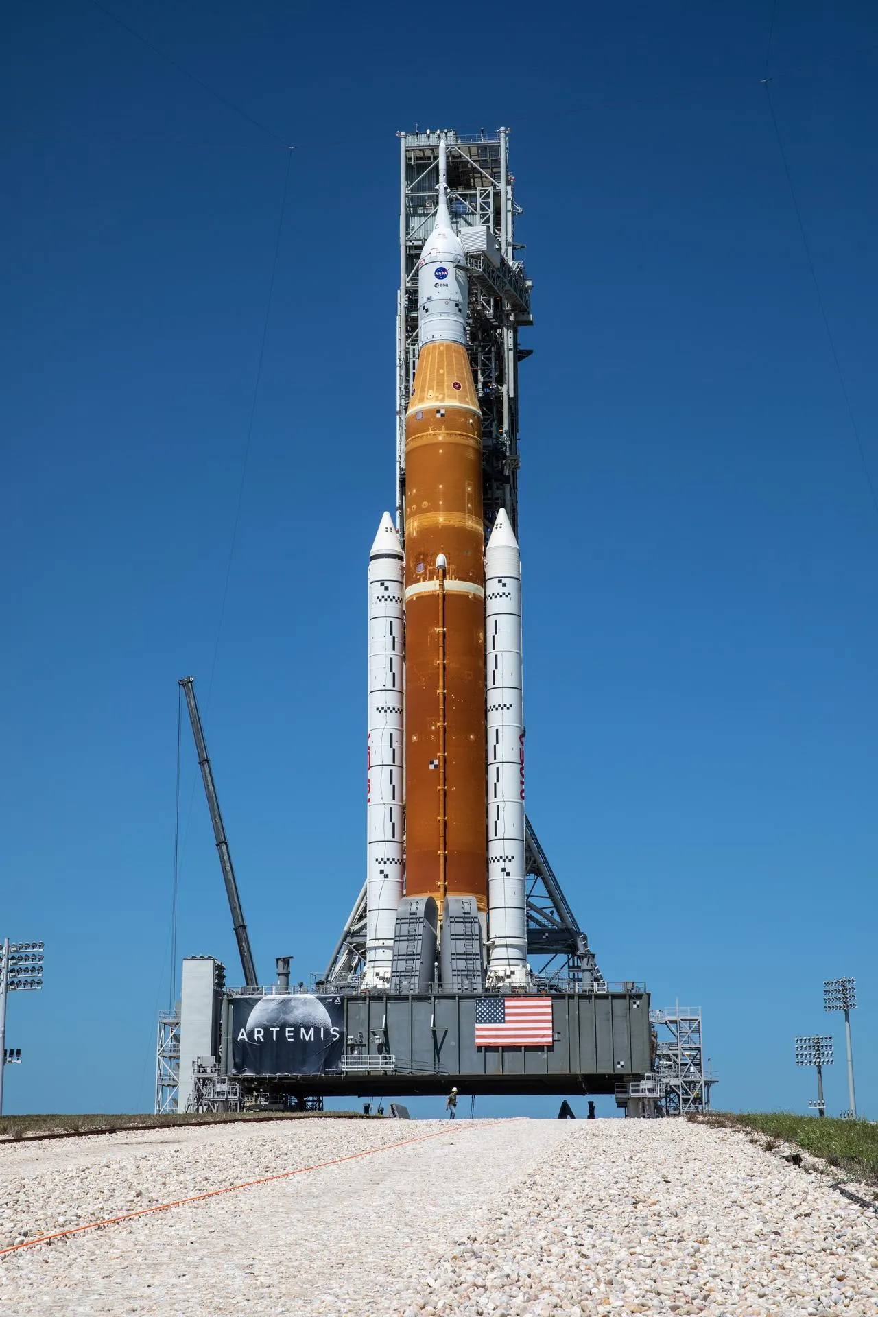 NASA Artemis rocket on the launch pad